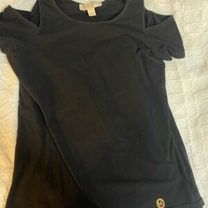 Michael Kors cold shoulder black small top